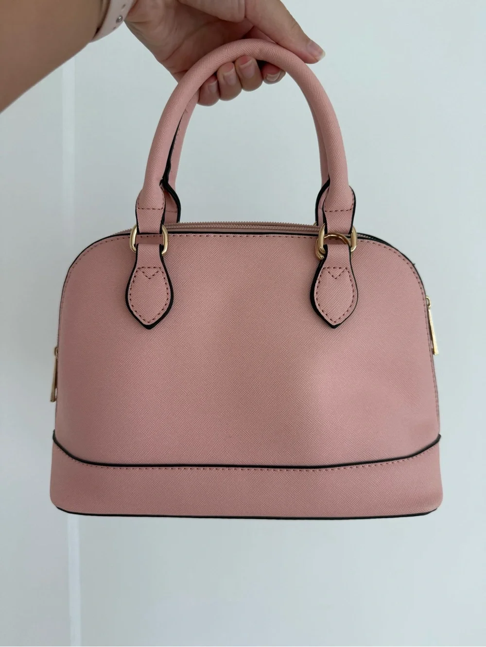 Women’s Structured Top-Handle Bag in Blush Pink